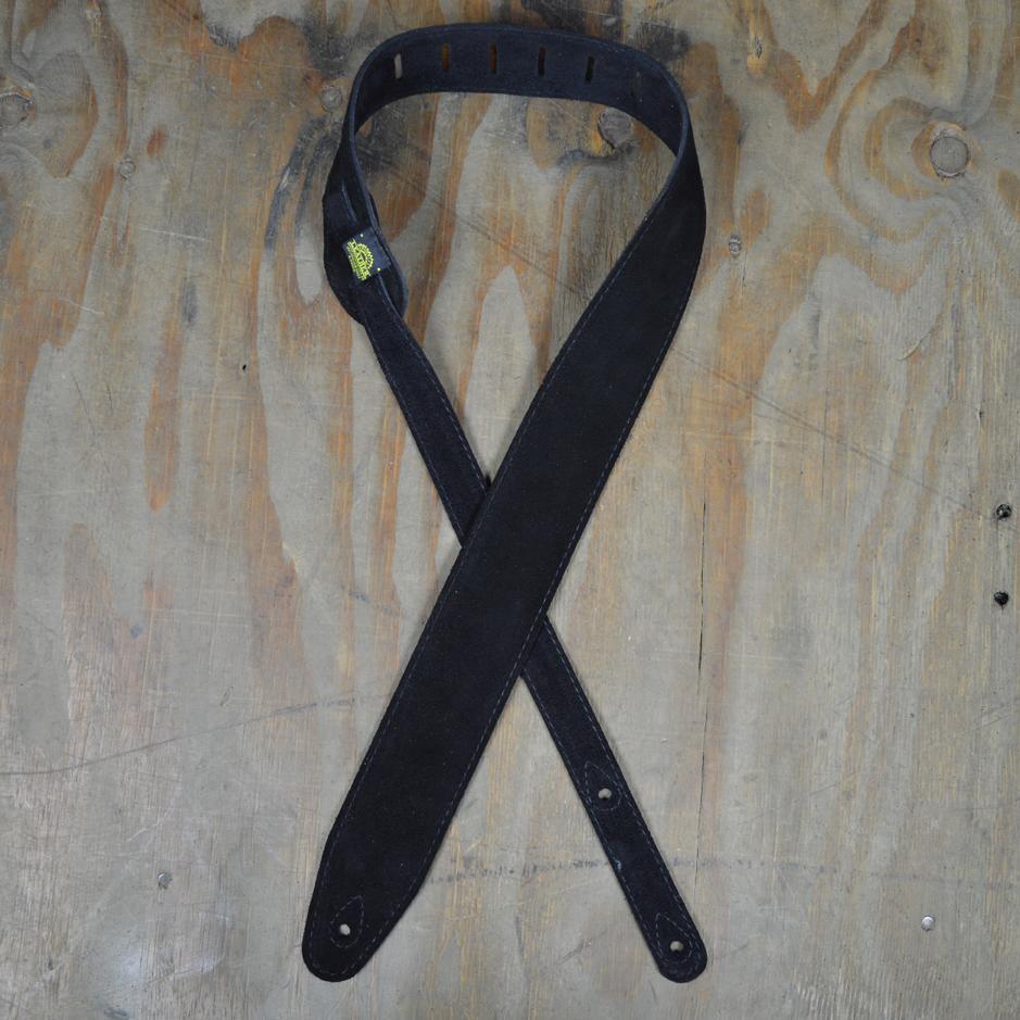 Black Double Suede Guitar Strap - Straps by Colonial Leather at Muso's Stuff