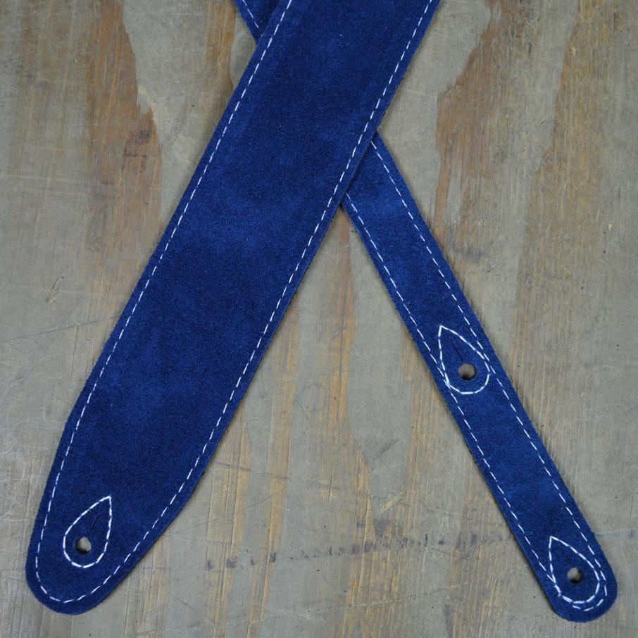 Blue Double Suede Guitar Strap - Straps by Colonial Leather at Muso's Stuff