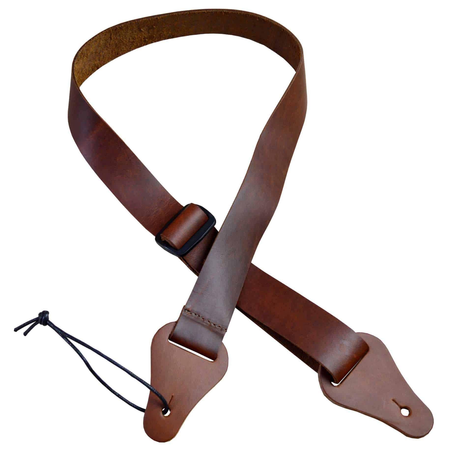 Brown 35mm Slide Adjustable Leather Ukulele Strap - Straps by Colonial Leather at Muso's Stuff