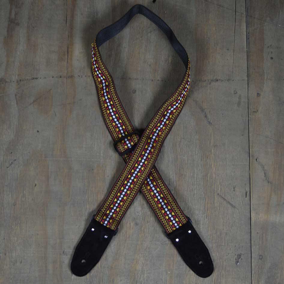 Brown Jacquard 50mm Webbing Guitar Strap - Straps by Colonial Leather at Muso's Stuff