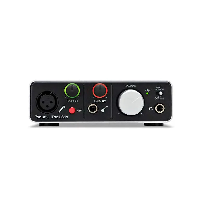iTrack Solo Lightning 2 In/2 Out Compact Desktop Audio Interface with 1 Mic Preamp for Mac, PC and iPad