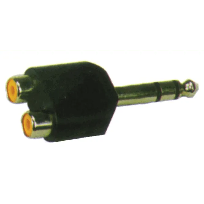 Carson Dual RCA Female to 6.3mm Stereo Male Adaptor