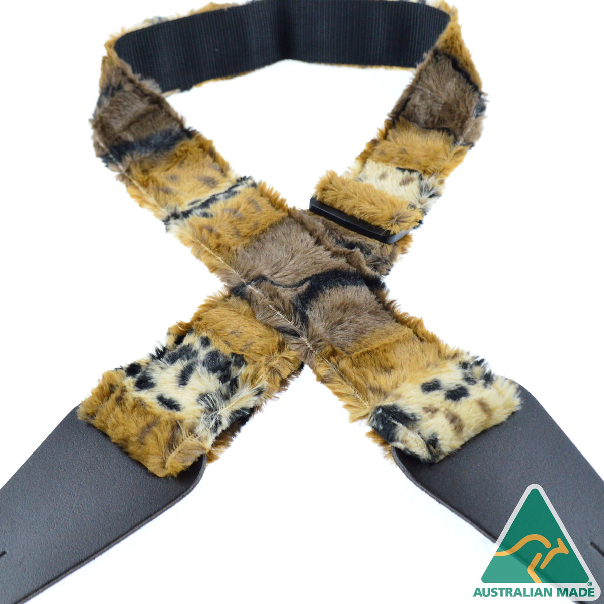 Colonial Leather Guitar Strap Animal Fur Leopard - AF03