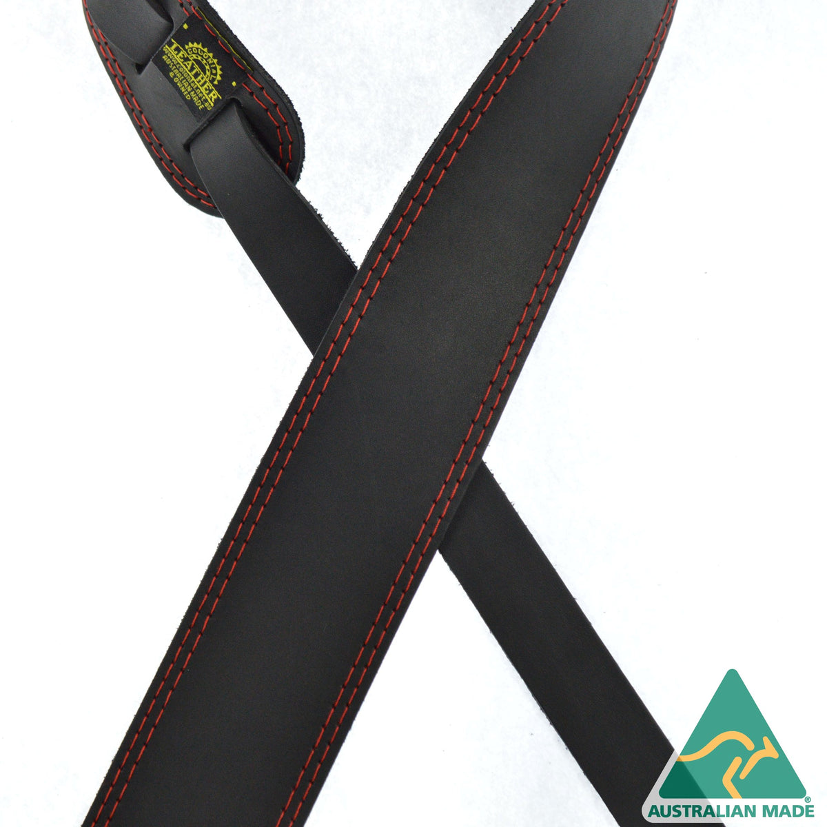 Colonial Leather Red Stitched Leather Strap - BASST-RE