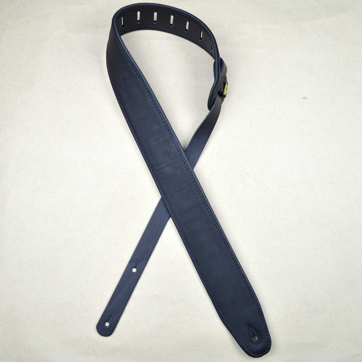 Colonial Leather SOUP25-BKBK 2.5 inch padded upholstery leather guitar strap black black
