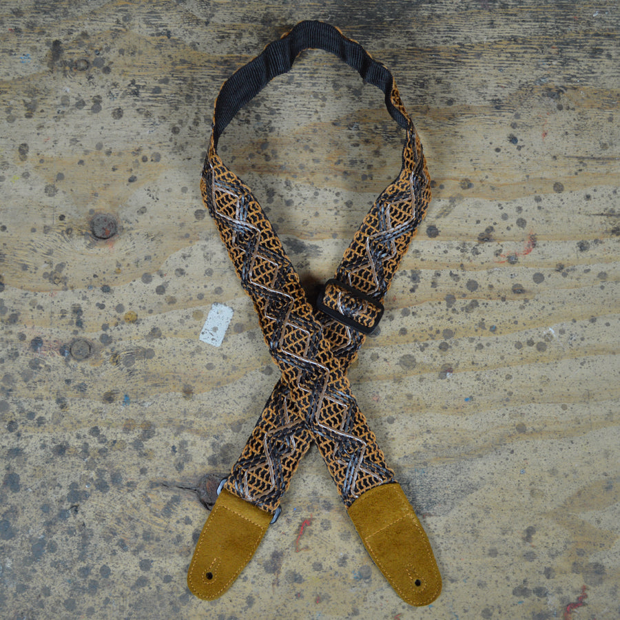 Colonial Leather Tan Lacing Rag Guitar Strap - RL03