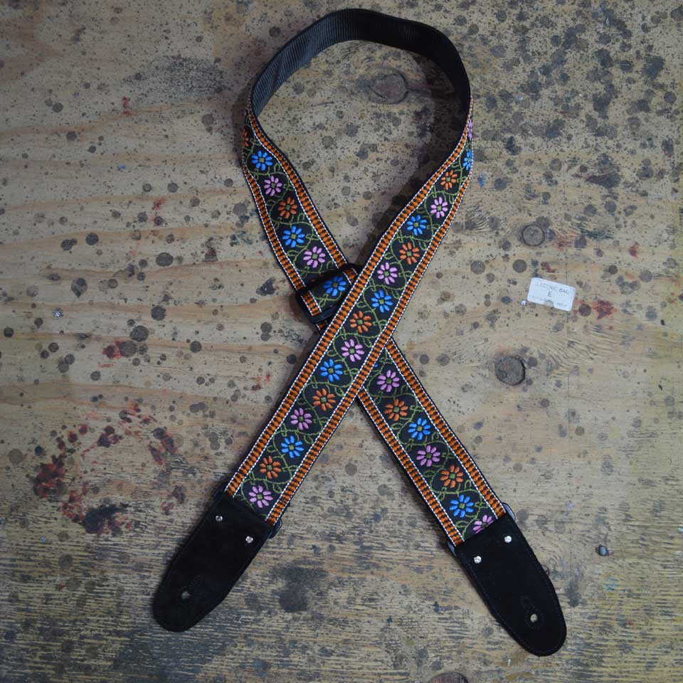 Colonial Leather Flowers Jacquard Webbing Guitar Strap - RSJ-12