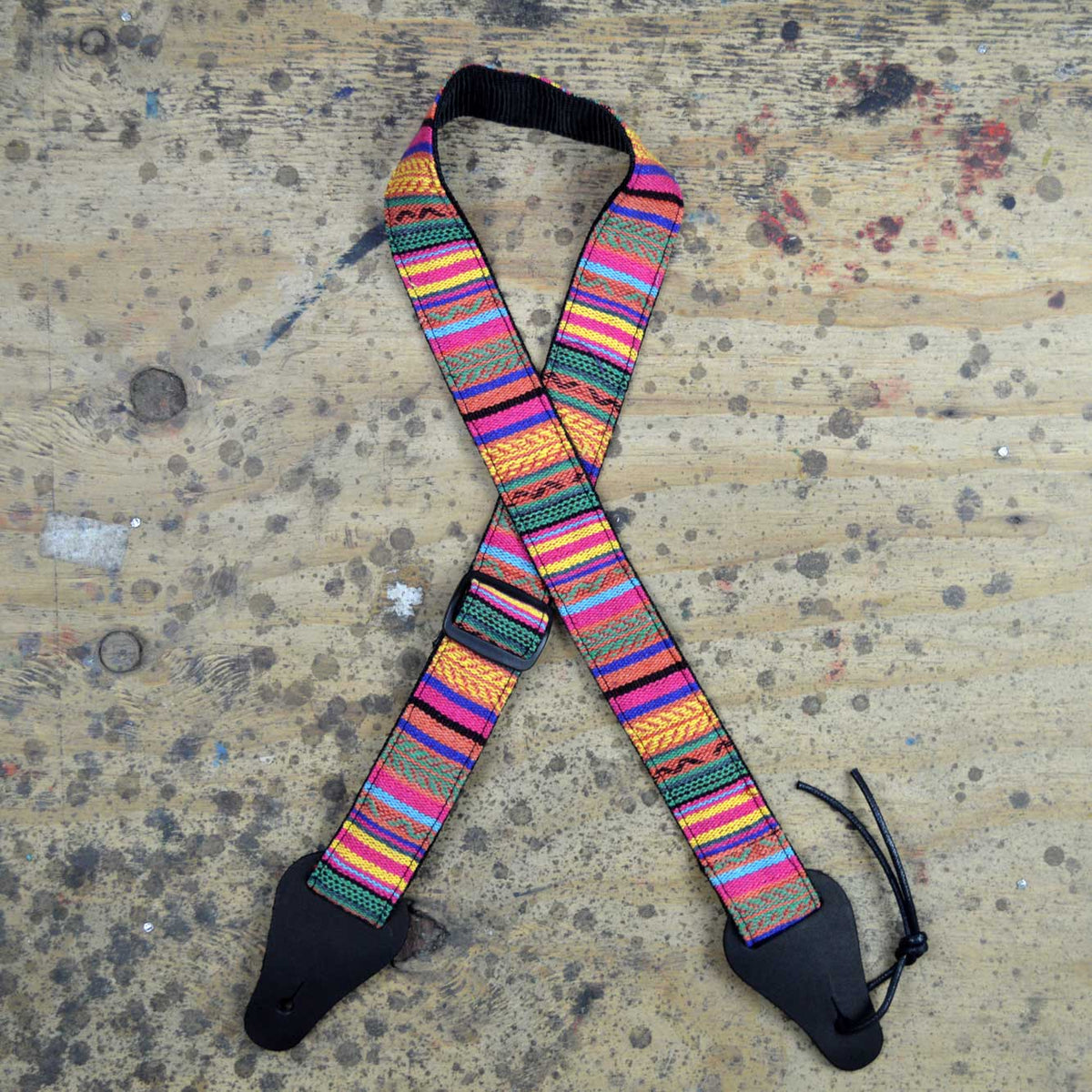 Colonial Leather Yellow Rasta Rag Ukulele Strap - RUKE-YE