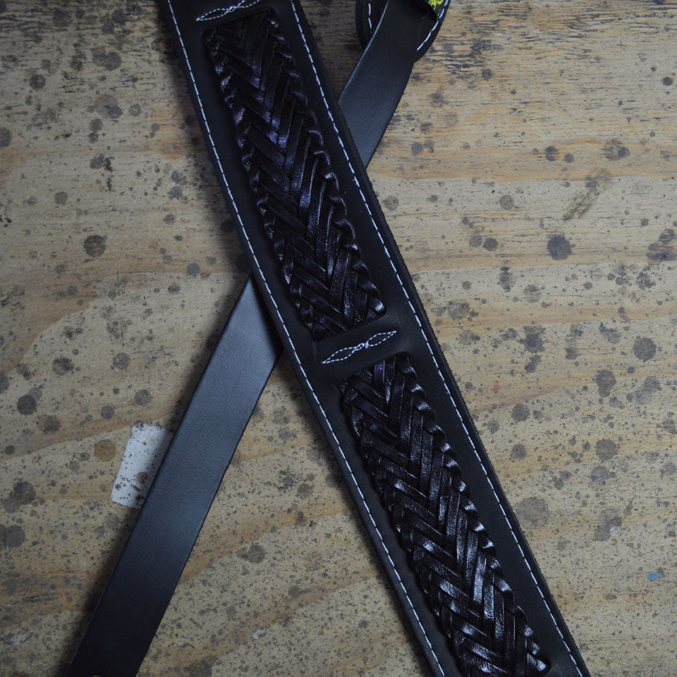 Colonial Leather Guitar Strap Soft Leather Plait - SOPL