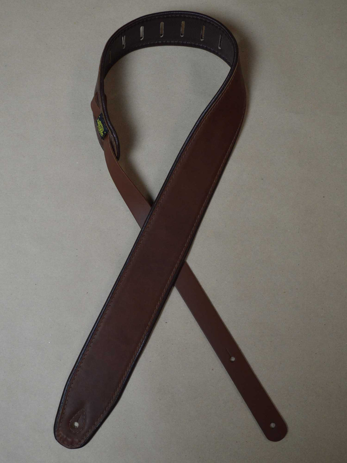 Colonial Leather tan and brown padded guitar strap SOUP25-TNBR