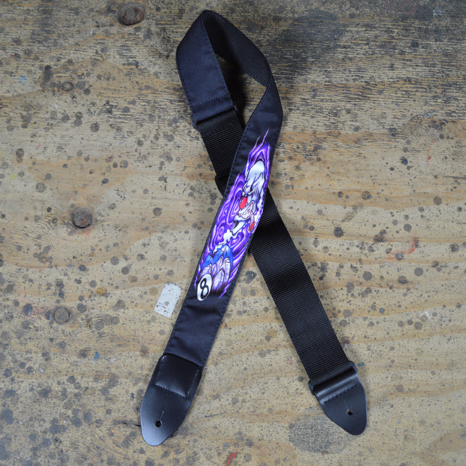 Colonial Leather Guitar Strap Clown And Eightball - TSEIGHT