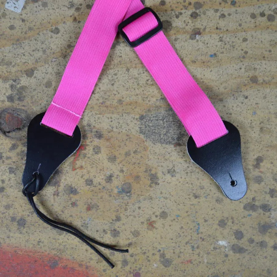 Colonial Leather Pink Webbing Ukulele Strap