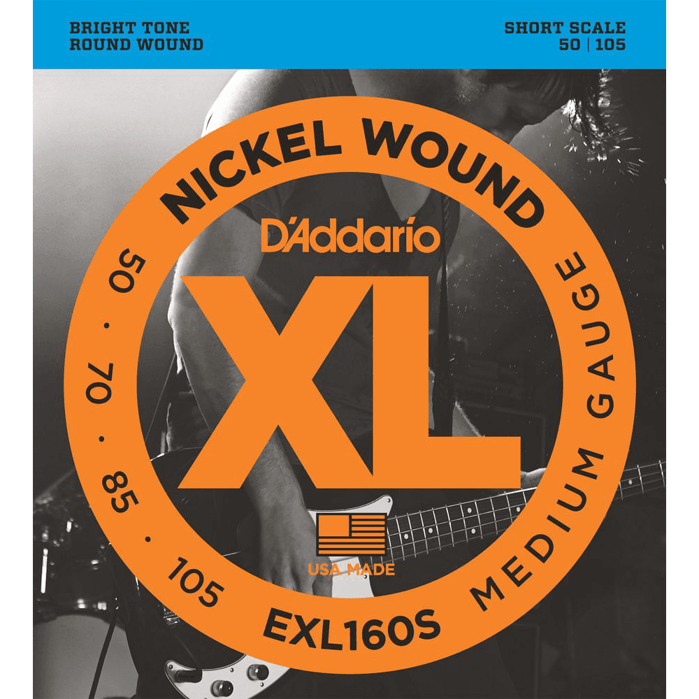 Daddario - Electric Bass Guitar Strings Set 50-105 Nickel Wound Short Scale EXL160S - Strings - Bass by DAddario at Muso's Stuff
