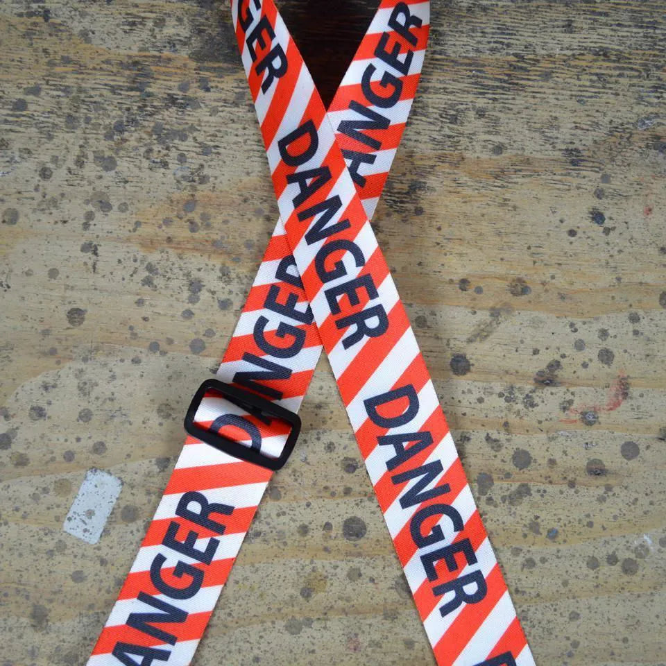 Colonial Leather Danger Printed Webbing Guitar Strap