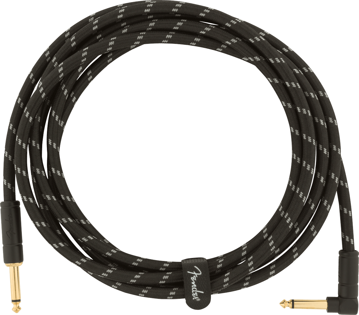 Deluxe Series Instrument Cable Straight/Angle 10 Black Tweed - Muso's Stuff