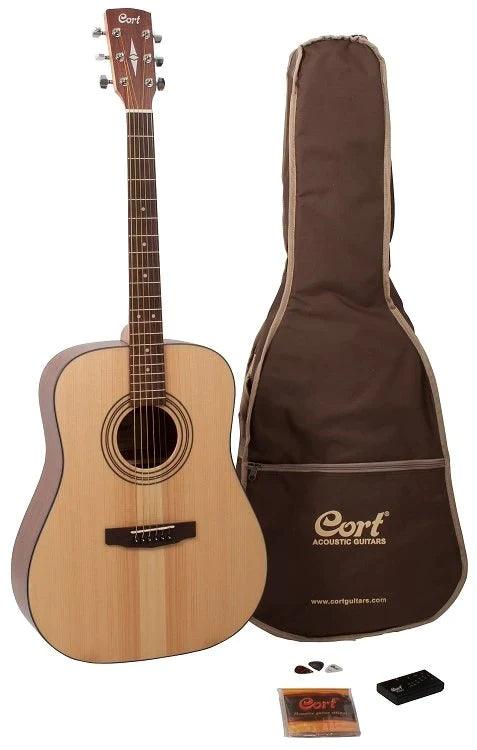 Earth Pack OP Dreadnought Guitar Pack Open Pore Gig Bag, Tuner, Picks, Strings - Guitars - Acoustic by Cort at Muso's Stuff