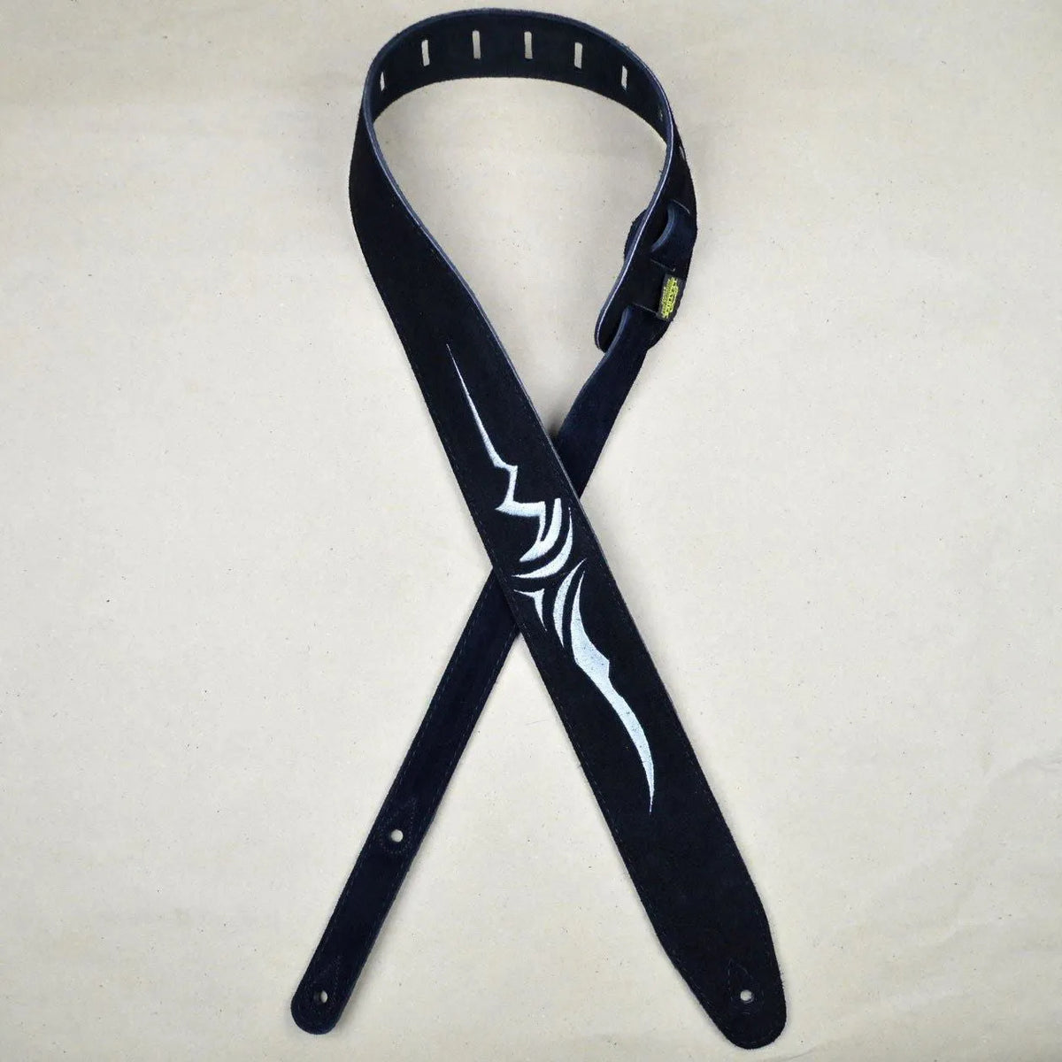 Colonial Leather Silver Celtic Black Suede Guitar Strap