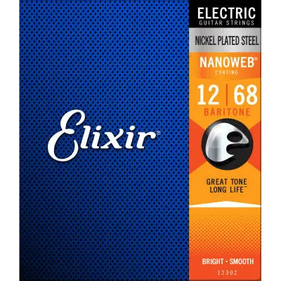 Elixir NANOWEB 12–68 Baritone Electric Guitar Strings