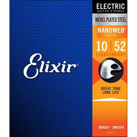 Electric Guitar Strings Set, 10/52, Nickel Coated, Light Heavy, Nanoweb - Strings - Electric Guitar by Elixir at Muso's Stuff