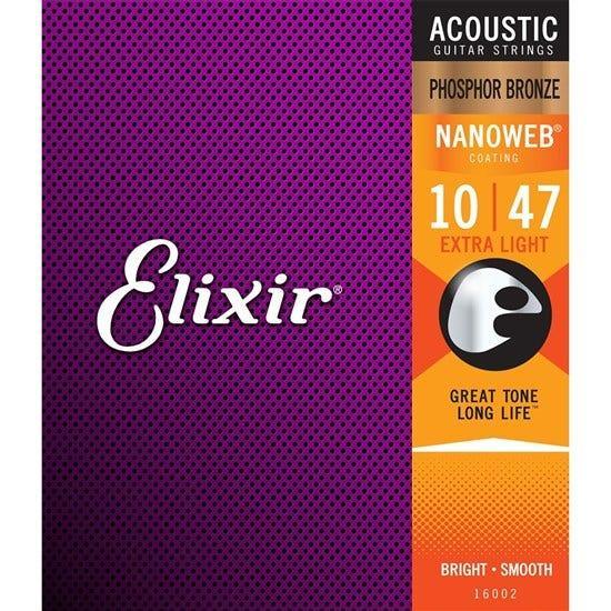 Elixir 10/47 Acoustic Guitar Strings Ctd-Ph/Br XLt Nanoweb - Strings - Acoustic Guitar by Elixir at Muso's Stuff