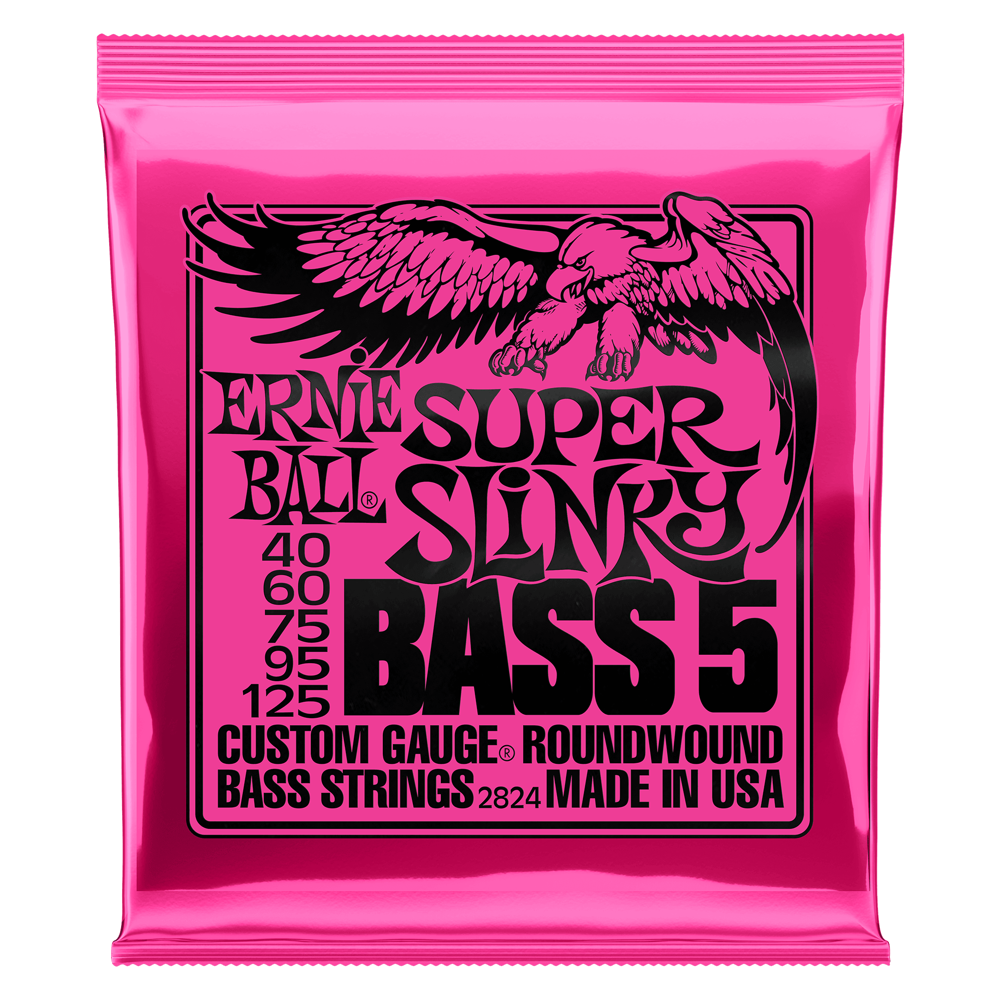Ernie Ball - Electric Bass Guitar 5 Strings Set 40-125 Super Slinky Nickel Wound 2824 - Strings - Bass by Ernie Ball at Muso's Stuff