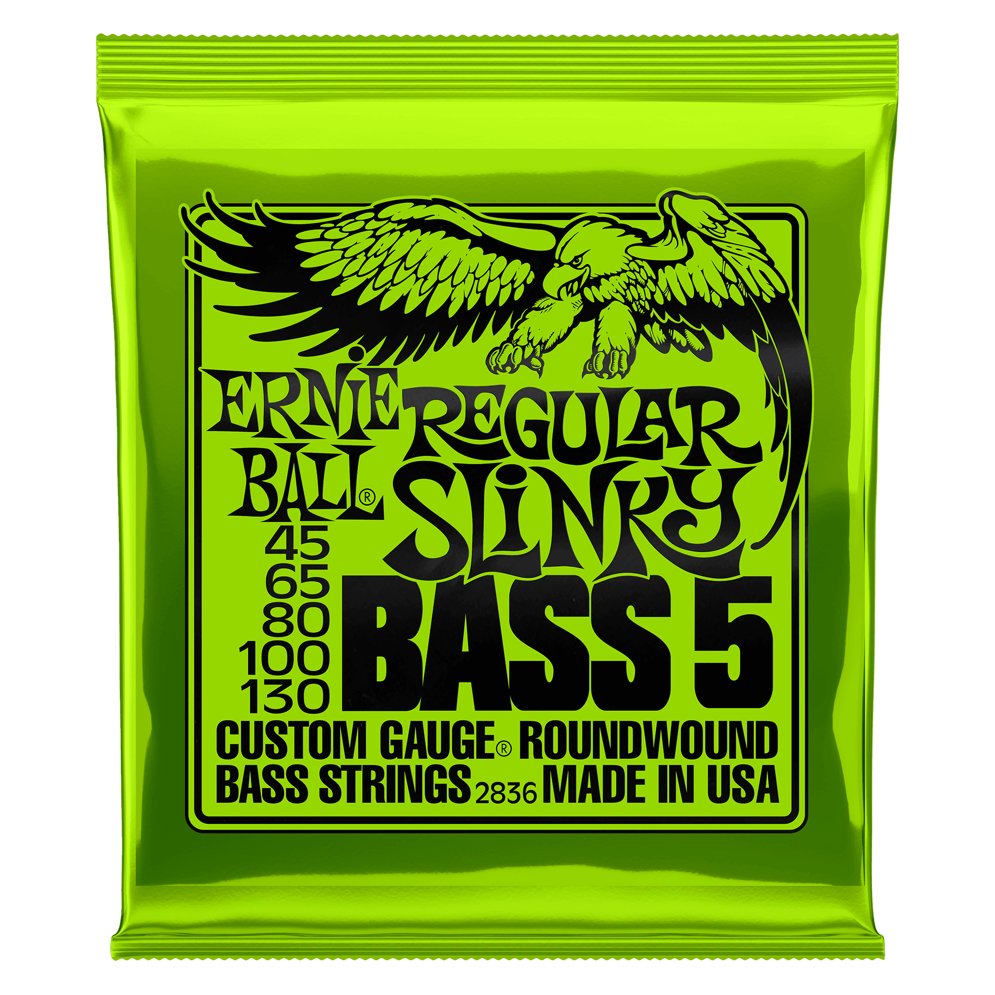 Ernie Ball - Electric Bass Guitar 5 Strings Set 45-130 Regular Slinky Nickel Wound 2836 - Strings - Bass by Ernie Ball at Muso's Stuff