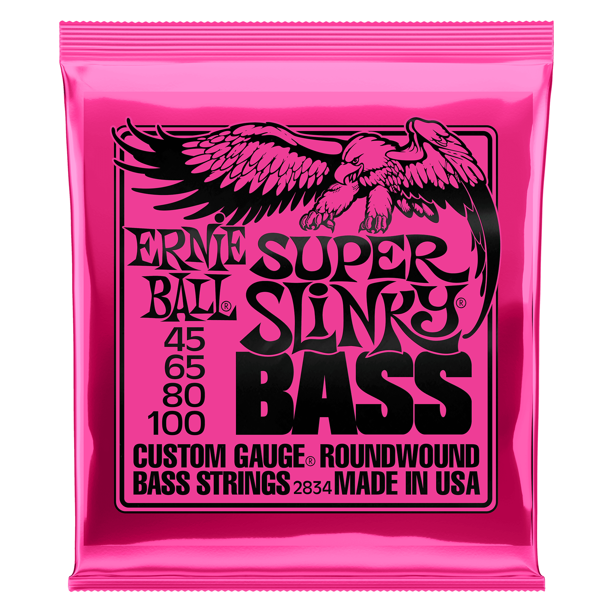 Ernie Ball - Electric Bass Guitar Strings Set 45-100 Super Slinky Nickel Wound 2834 - Strings - Bass by Ernie Ball at Muso's Stuff