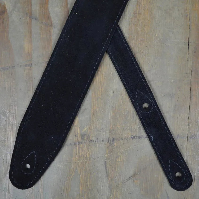 Colonial Leather Black Double Suede Guitar Strap