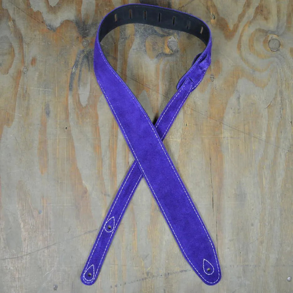 Colonial Leather Violet Double Suede Guitar Strap