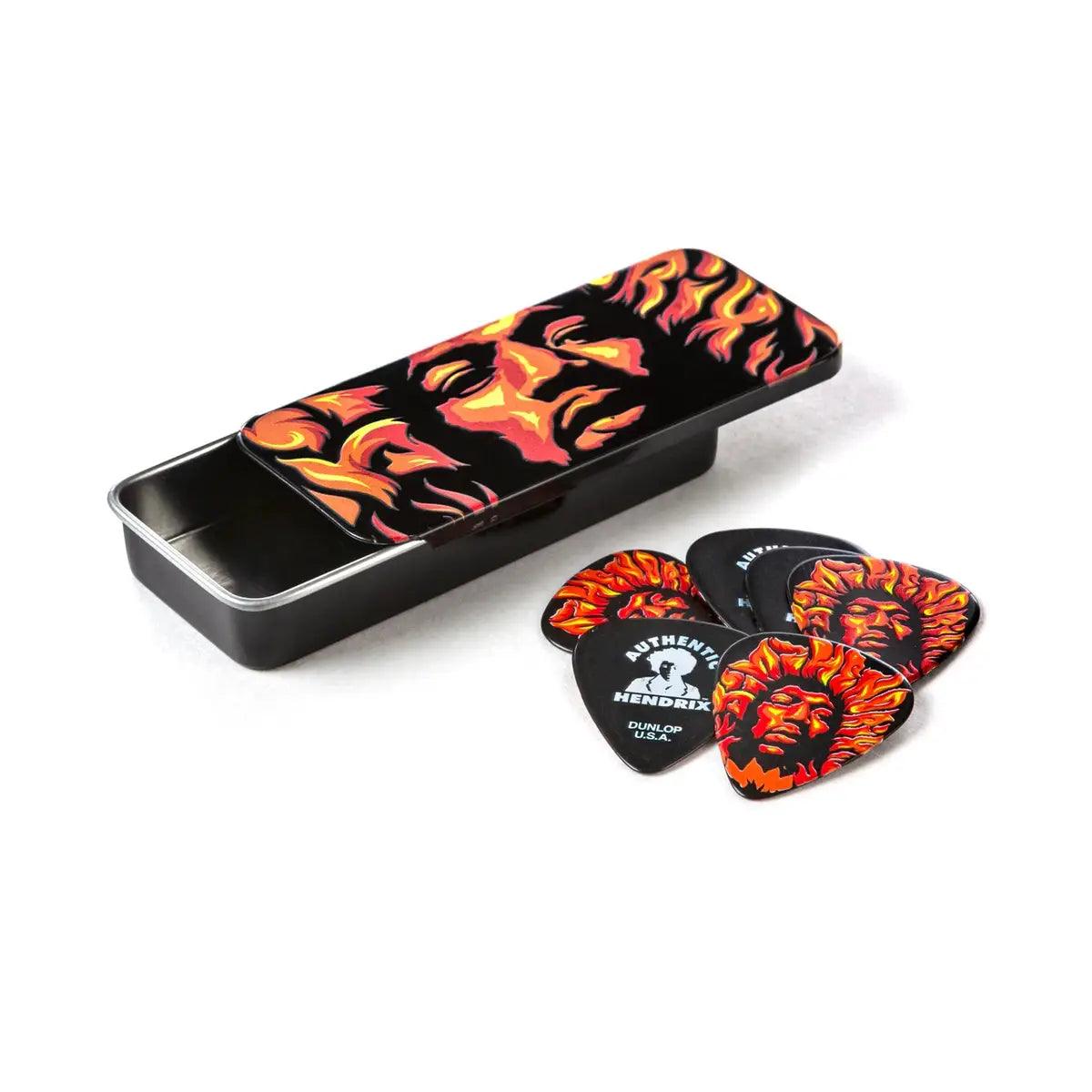 Hendrix Voodoo Fire Pick Tin - Guitars - Picks by Jim Dunlop at Muso's Stuff