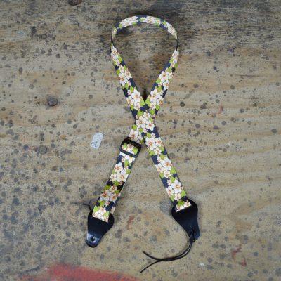 Hibiscus Green Printed Webbing Ukulele Strap - Straps by Colonial Leather at Muso's Stuff