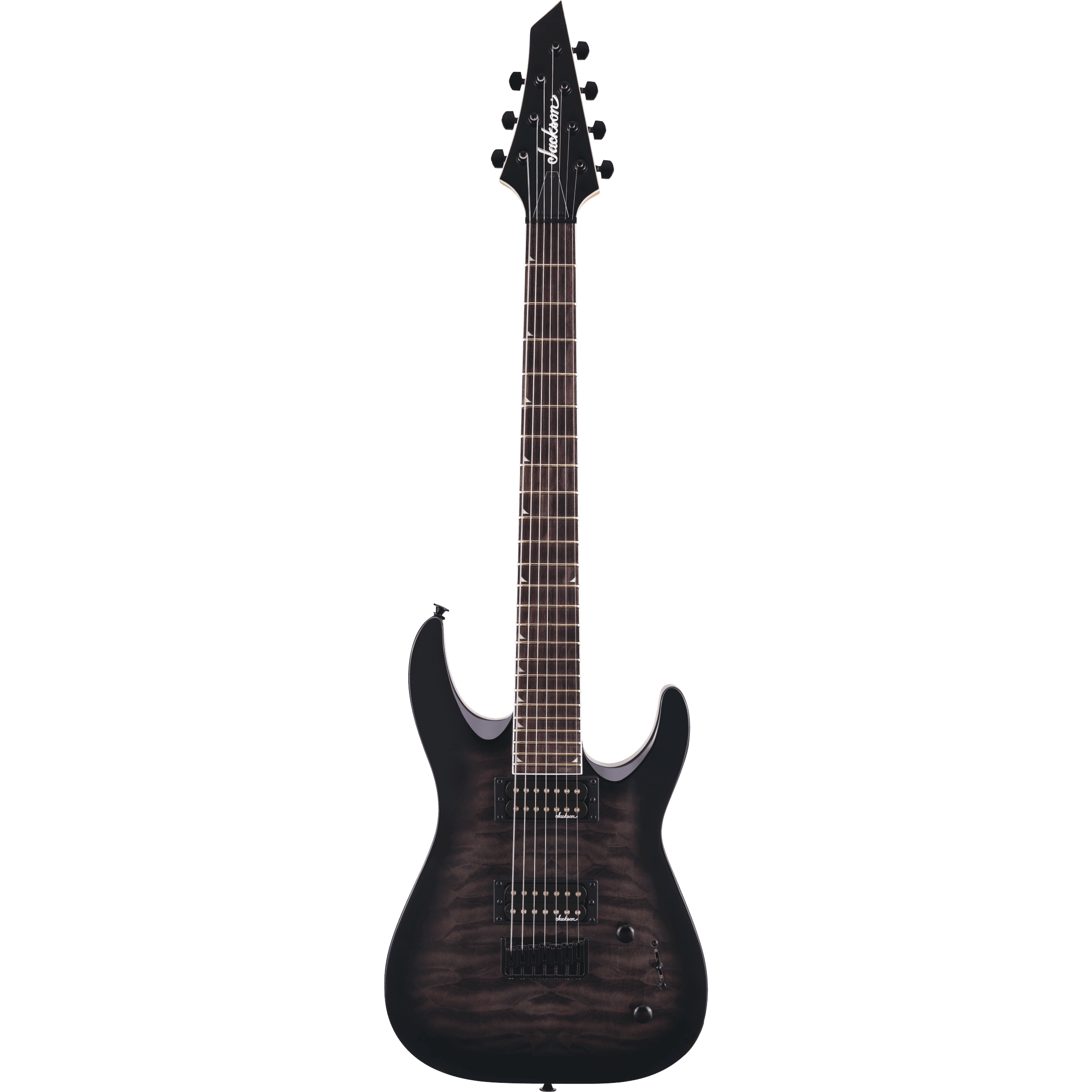 JS Series Dinky Arch Top JS22Q-7 DKA HT, Amaranth Fingerboard Transparent Black Burst - Guitars - Electric - 7 String by Jackson at Muso's Stuff
