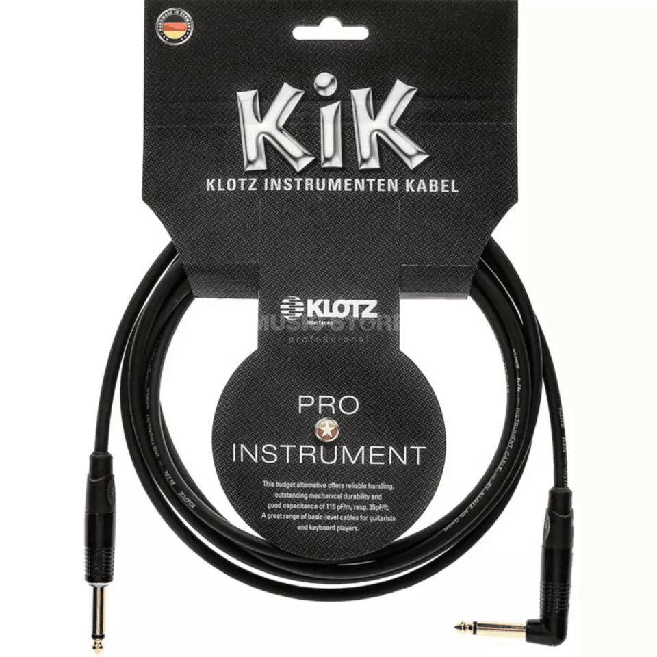 Klotz Kik Guitar Cable 6M Black Gold - Accessories - Cables & Adaptors by Klotz at Muso's Stuff