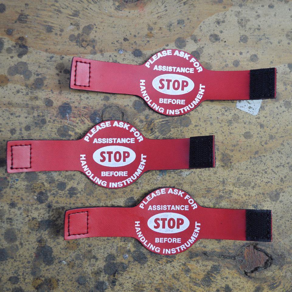 Leather Guitar Warning Neck Wraps - Straps by Colonial Leather at Muso's Stuff