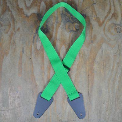Lime Green Webbing with Heavy Duty Leather Ends Guitar Strap - Straps by Colonial Leather at Muso's Stuff
