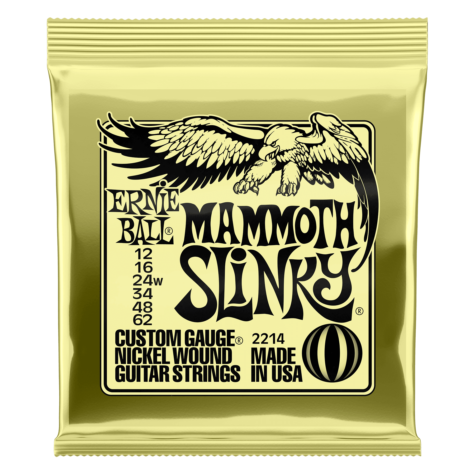 Mammoth Slinky 12/62 Wound 3rd Electric Guitar Strings Set, Nickel Wound, 2214 - Strings - Electric Guitar by Ernie Ball at Muso's Stuff