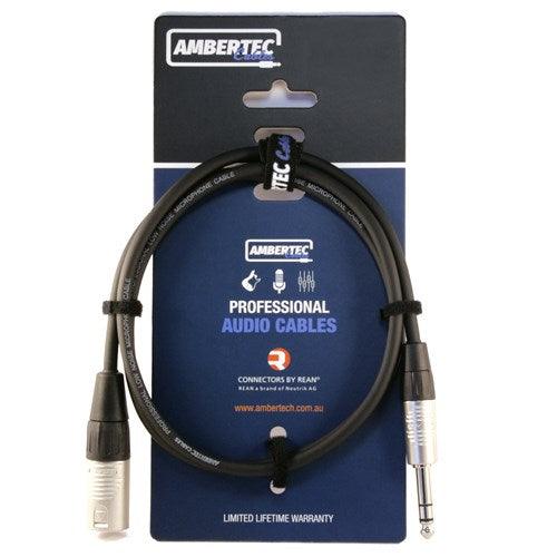Microphone Cable 1 Meter REAN XLRM - TRS - Muso's Stuff