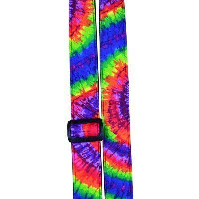 Multi-Coloured Tie Dye Rag Ukulele Strap - Straps by Colonial Leather at Muso's Stuff