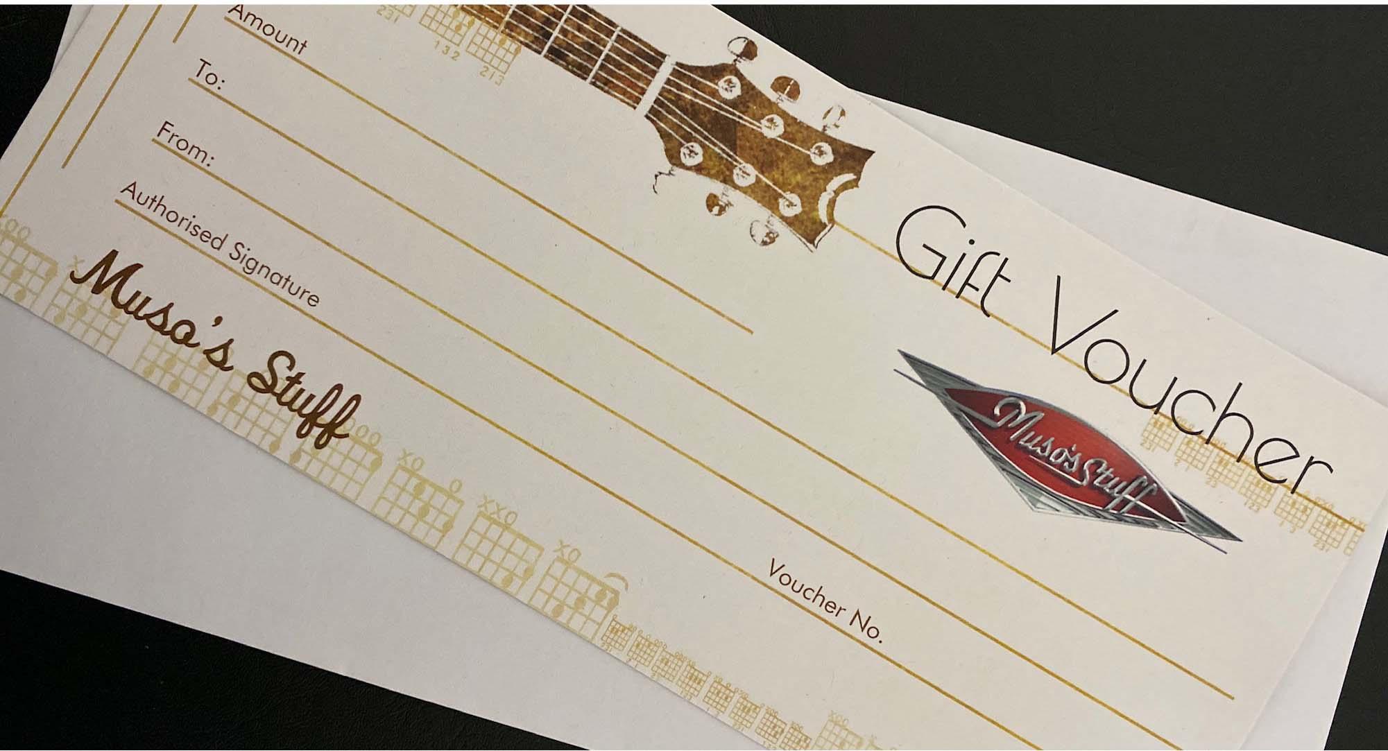 Muso's Stuff Gift Vouchers - Gift Cards by Muso's Stuff at Muso's Stuff