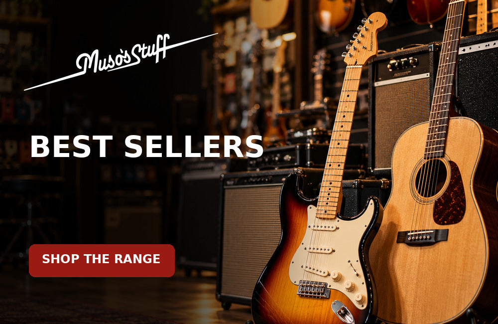 Best Sellers at Muso's Stuff — clean mosaic with genuine logo