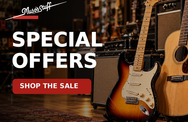 Muso's Stuff Special Offers — clean homepage sale mosaic