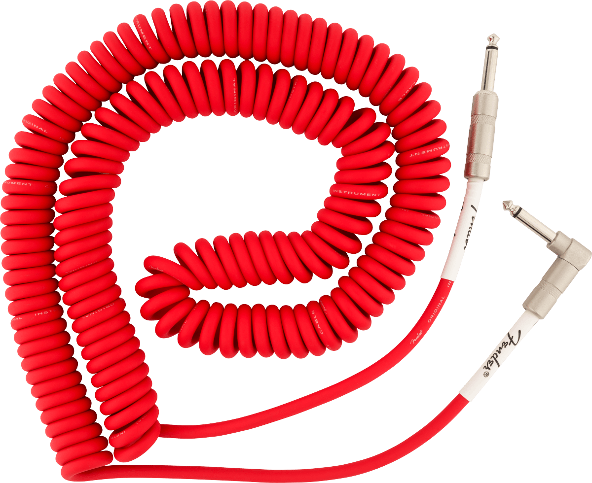 Original Series Coil Cable Straight-Angle 30 Fiesta Red - Muso's Stuff