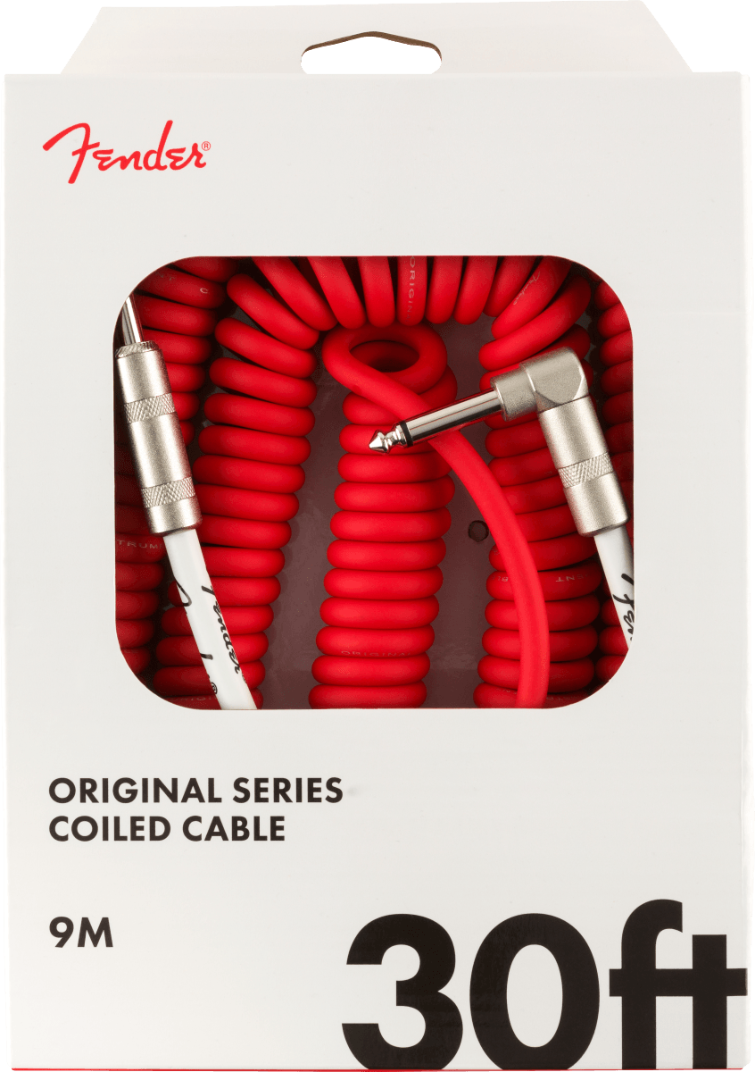 Original Series Coil Cable Straight-Angle 30 Fiesta Red - Muso's Stuff