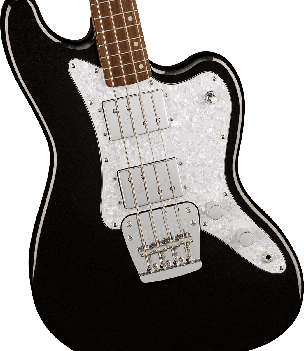 Paranormal Rascal HH Metallic Black - Bass by Squier at Muso's Stuff