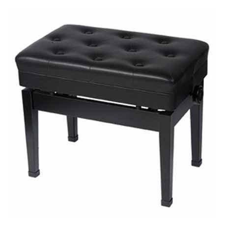 Piano Stool Adjustable w/Storage Black - Pianos by AMS at Muso's Stuff