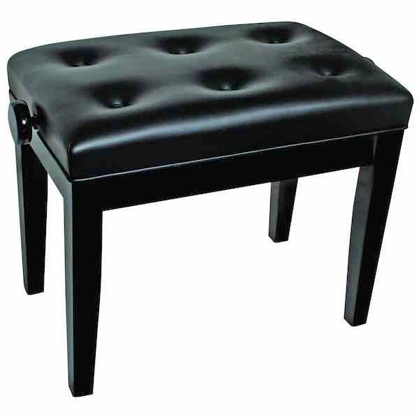 Piano Stool Height Adjustable Ebony - Pianos by AMS at Muso's Stuff