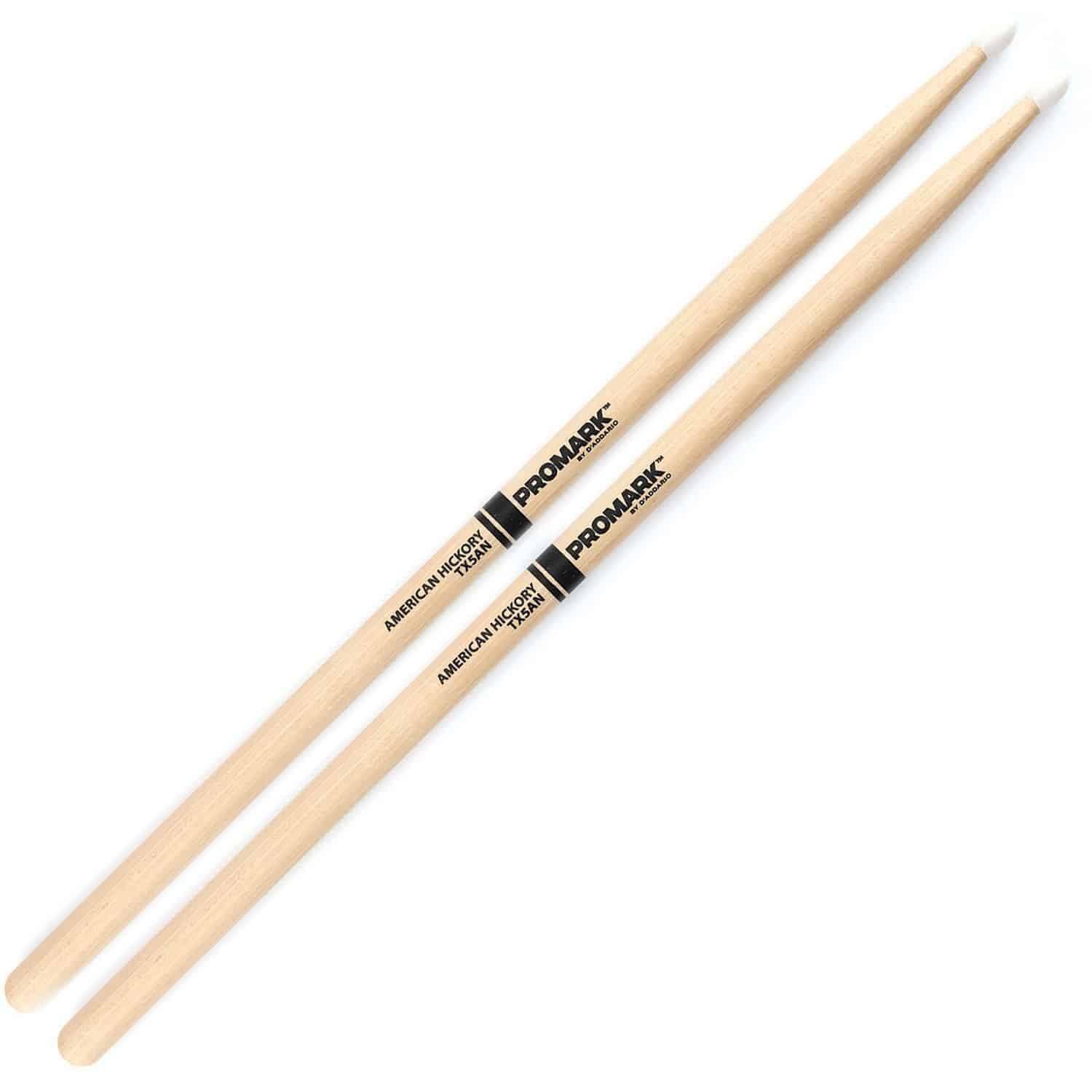 Promark - 5An Nylon Tip Drumsticks American Hickory - Drums & Percussion - Sticks & Mallets by Promark at Muso's Stuff