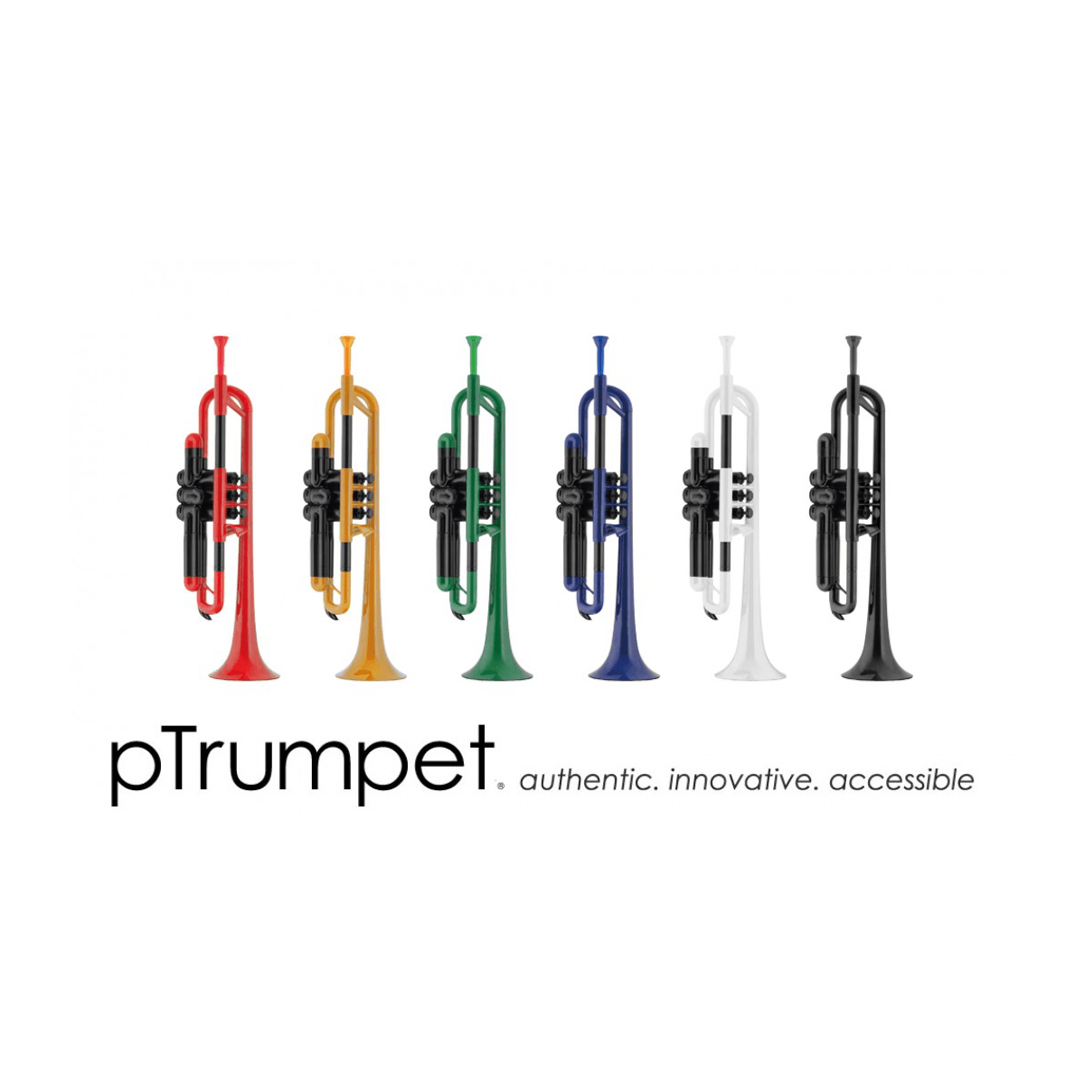 pTrumpet Plastic Trumpet with Mouthpiece and Bag - Blue - Orchestral - Brass Section by Jiggs at Muso's Stuff