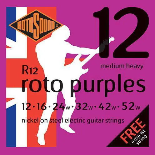 Rotosound Electric Guitar String Set Nickel Roto Purples 12/52 R12
