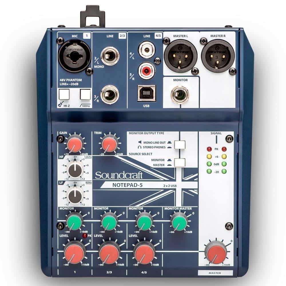 Soundcraft Notepad-5 Small-format Analog Mixer - Live & Recording by Soundcraft at Muso's Stuff